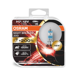 43-00225 | Osram Night Breaker 200 H7-pirnid,  +200%, 12 V, 55 W, 2 tk
