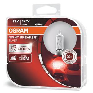 43-1874 | Osram Night Breaker Silver H7-autopirnid, +100%, 12 V / 55 W, 2 tk/pk