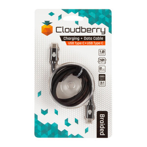 95-01121 | Cloudberry USB Type-C 3.1 - USB Type-C 3.1 vastupidav andmekaabel, must, 1 m