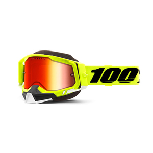 40-15035 | 100% Racecraft 2 Yellow mootorsaaniprillid, punane peegelklaas