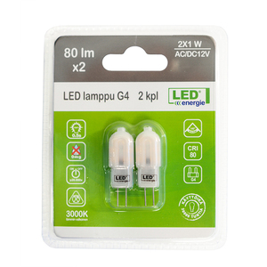 43-00189 | Led Energie LED-lamp, 12 V, G4, 1,2 W, 120 lm, 3000 K, 2 tk