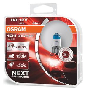 43-1868 | Osram Night Breaker Laser H3-pirnid, 2 tk,  +150% 12 V / 55 W