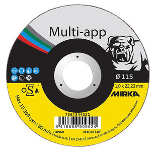 70-08561 | Mirka Multi-app lõikeketas teras/kivi/RT/plaat 1,0 x 115 mm