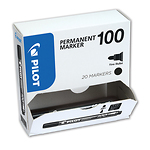 Pilot-markimispliiats-Permanent-Marker-100-must-20-tk