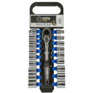 70-09508 | MTX Tools Basic padrunikomplekt millimeetri- ja tollimõõdus 3/8" 20 osa