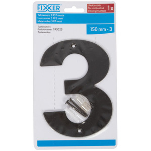75-01296 | Fixxer® majanumber 3, must, 15 cm