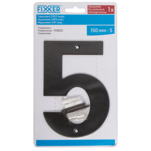 75-01298 | Fixxer® majanumber 5, must, 15 cm