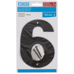 75-01299 | Fixxer® majanumber 6, must, 15 cm