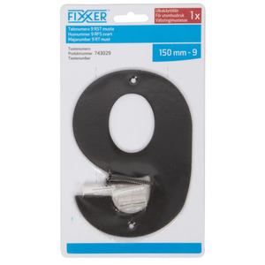 75-01302 | Fixxer® majanumber 9, must, 15 cm