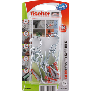 75-01407 | Fischer DuoPower universaaltüübel konksuga 5 x 25 mm 8 tk