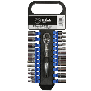 76-2030 | MTX Tools Basic 25-osaline padrunikomplekt, millimeetri- ja tollimõõdus 1/4"