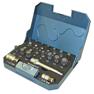 77-3006 | MTX Tools Basic RIBE/XZN 20-osaline kruviotsikute komplekt, 3/8" & 1/2"