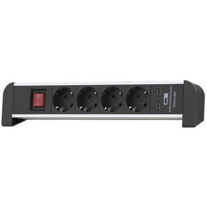 90-00271 | Airam Tabletop 4-osaline pikendusjuhe 2 m lülitiga + 2x USB + kinnitused