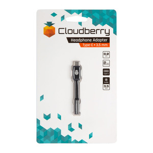 95-00904 | Cloudberry USB Type-C - 3,5 mm audioadapter 8 cm, must