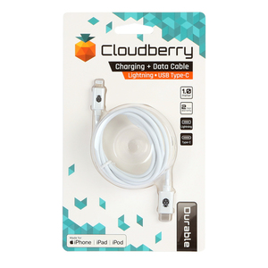 95-01096 | Cloudberry USB Type-C Lightning kaabel, valge ,1 m