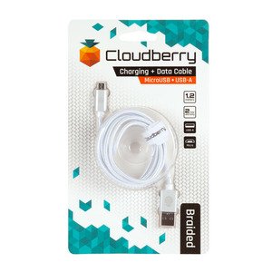 95-01097 | Cloudberry Micro USB vastupidav andmekaabel 1,2 m, valge