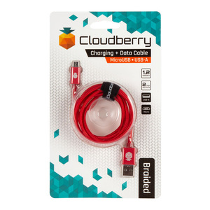 95-01099 | Cloudberry Micro USB vastupidav andmekaabel 1,2 m, punane
