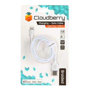 95-01105 | Cloudberry Lightning vastupidav andmekaabel 1,2 m, valge