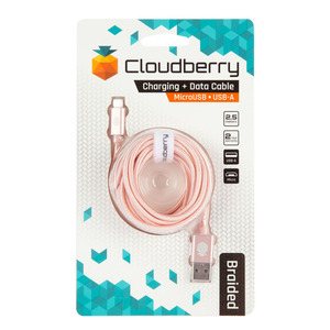 95-01112 | Cloudberry MikroUSB vastupidav andmekaabel 2,5 m, kuldroosa