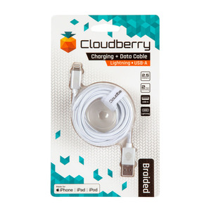 95-01117 | Cloudberry Lightning vastupidav andmekaabel 2,5 m, valge