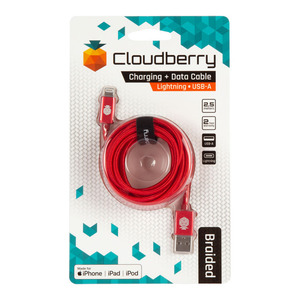 95-01119 | Cloudberry Lightning vastupidav andmekaabel 2,5 m, punane