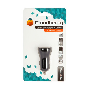 95-01155 | Cloudberry 3,4 A USB Type-C autolaadija 1 x USB 2,4 A