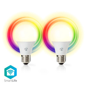 95-02449 | Nedis SmartLife LED-lamp, E27, RGB 2700—6500 K, valge, Wi-Fi,  2 tk