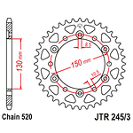 98-10618 | JT tagumine ketiratas Honda/Yamaha 600/650cc z46 (JTR245/3.47)
