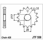 98-17803 | JT eesmine ketiratas Derbi/Yamaha 125cc z16 (JTF558.16)