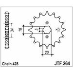 98-17804 | JT eesmine ketiratas Derbi Senda 125cc z17 (JTF264.17)