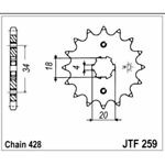 98-17806 | JT eesmine ketiratas Derbi/Honda 125cc z15 (JTF259.15)