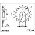 98-17816 | JT eesmine ketiratas Honda 600/650/700cc z15 (JTF296.15)