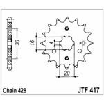 98-17826 | JT eesmine ketiratas Kawasaki 125cc z14 (JTF417.14)