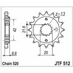 98-17828 | JT eesmine ketiratas Kawasaki 400/500/550cc z16 (JTF512.16)