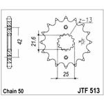 98-17834 | JT eesmine ketiratas Kawasaki/Suzuki z17 (JTF513.17)