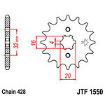 98-17852 | JT eesmine ketiratas Husqvarna/Yamaha 125cc z14 (JTF1550.14)