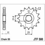 98-17855 | JT eesmine ketiratas Yamaha 600-1000cc z16 (JTF580.16)