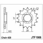 98-17888 | JT eesmine ketiratas KTM 60/65cc z12 (JTF1906.12)