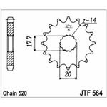 98-17909 | JT eesmine ketiratas Yamaha 125/200cc z13 (JTF564.13)