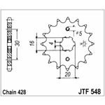 98-17975 | JT eesmine ketiratas Yamaha 125cc z14 (JTF548.14)