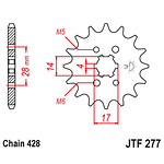 98-18009 | JT eesmine ketiratas Aprilia/Honda 125cc z13 (JTF277.13)