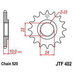98-18013 | JT eesmine ketiratas Aprilia/BMW 650cc z15 (JTF402.15)