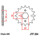 98-18031 | JT eesmine ketiratas Derbi Senda 125cc z14 (JTF264.14)