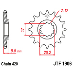 98-18056 | JT eesmine ketiratas KTM 60/65cc z13 (JTF1906.13)