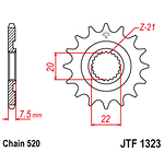 98-18068 | JT eesmine ketiratas Honda 125/250cc z13 (JTF1323.13SC)