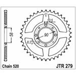 98-19011 | JT tagumine ketiratas Honda 125cc z41 (JTR279.41)