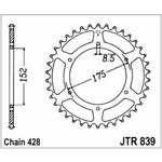 98-19087 | JT tagumine ketiratas Yamaha 125cc z57 (JTR839.57)