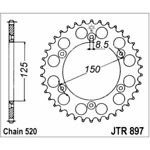 98-19119 | JT tagumine ketiratas Husaberg/KTM 125-650cc z38 (JTR897.38)