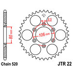 98-19374 | JT tagumine ketiratas Aprilia 125cc z49 (JTR22.49)