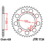 98-19389 | JT tagumine ketiratas Derbi/Yamaha 125cc z51 (JTR1134.51)